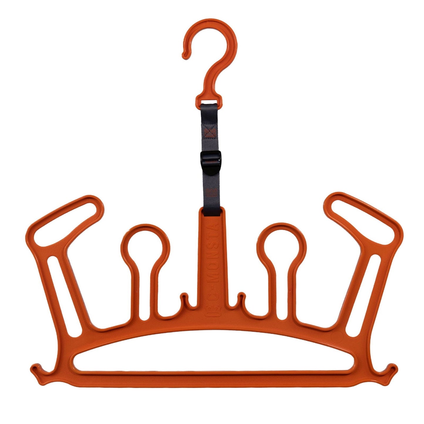 C-Monsta orange structured wetsuit hanger – product and packaging box on white background